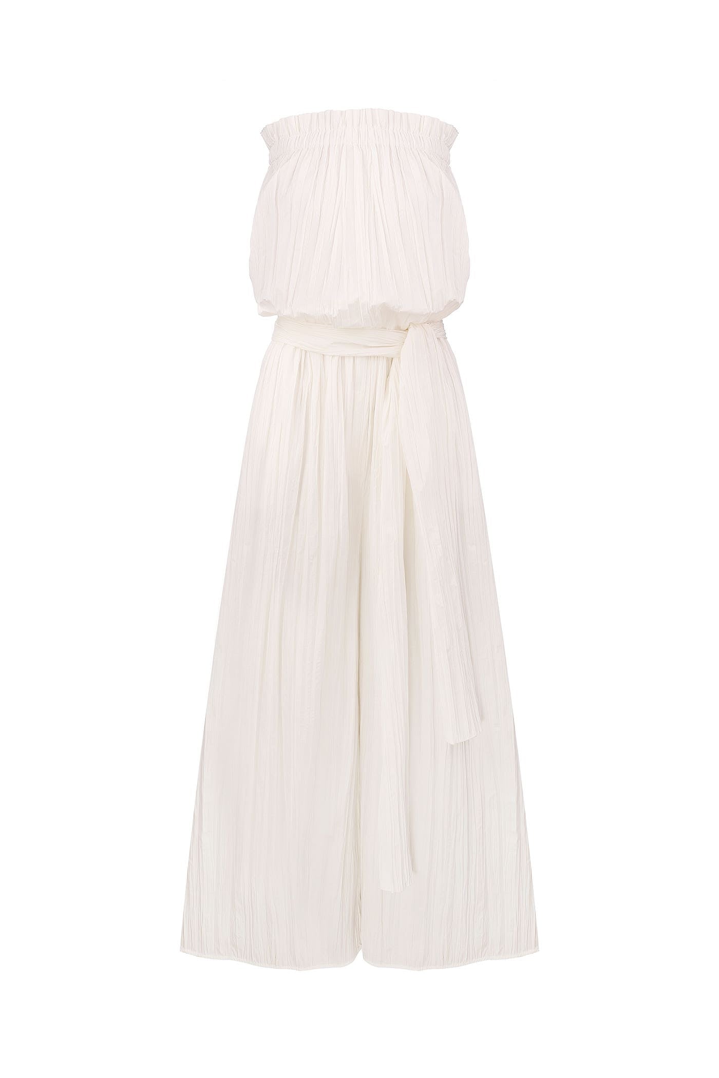 White crushed jumpsuit