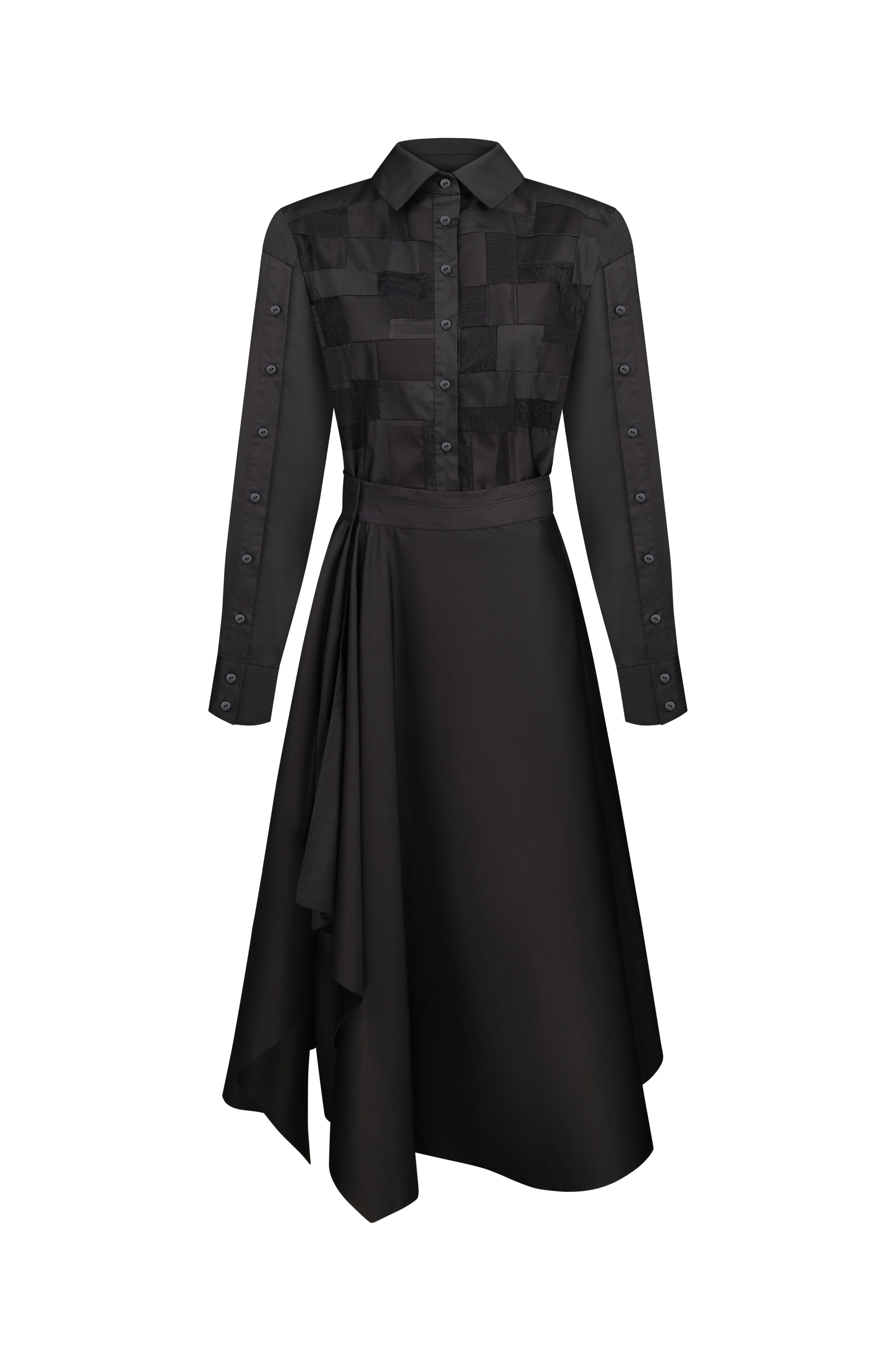 Black dress with apron