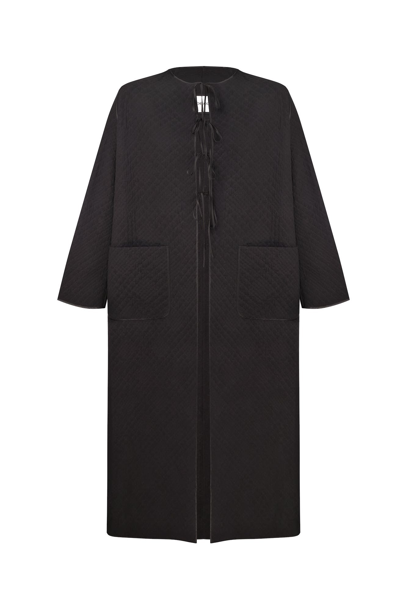 Black trench on silk ties