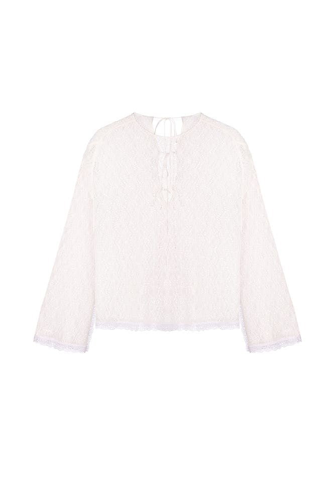 White openwork blouse