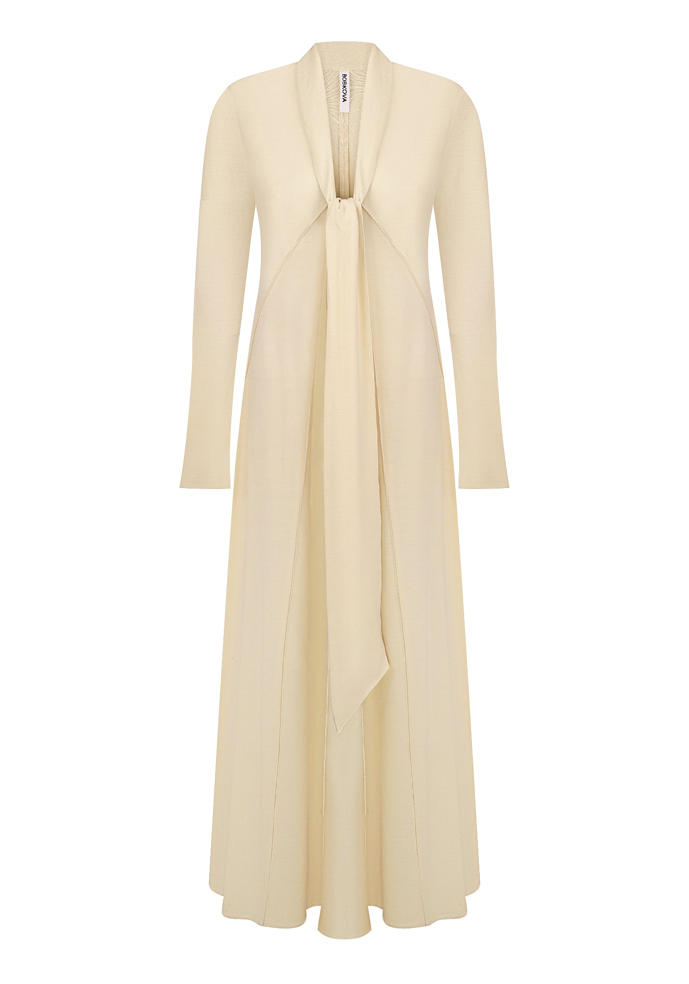 Vanilla knitted dress with silk