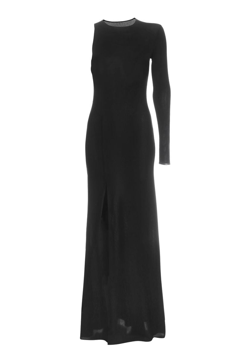 Black maxi one-shoulder dress