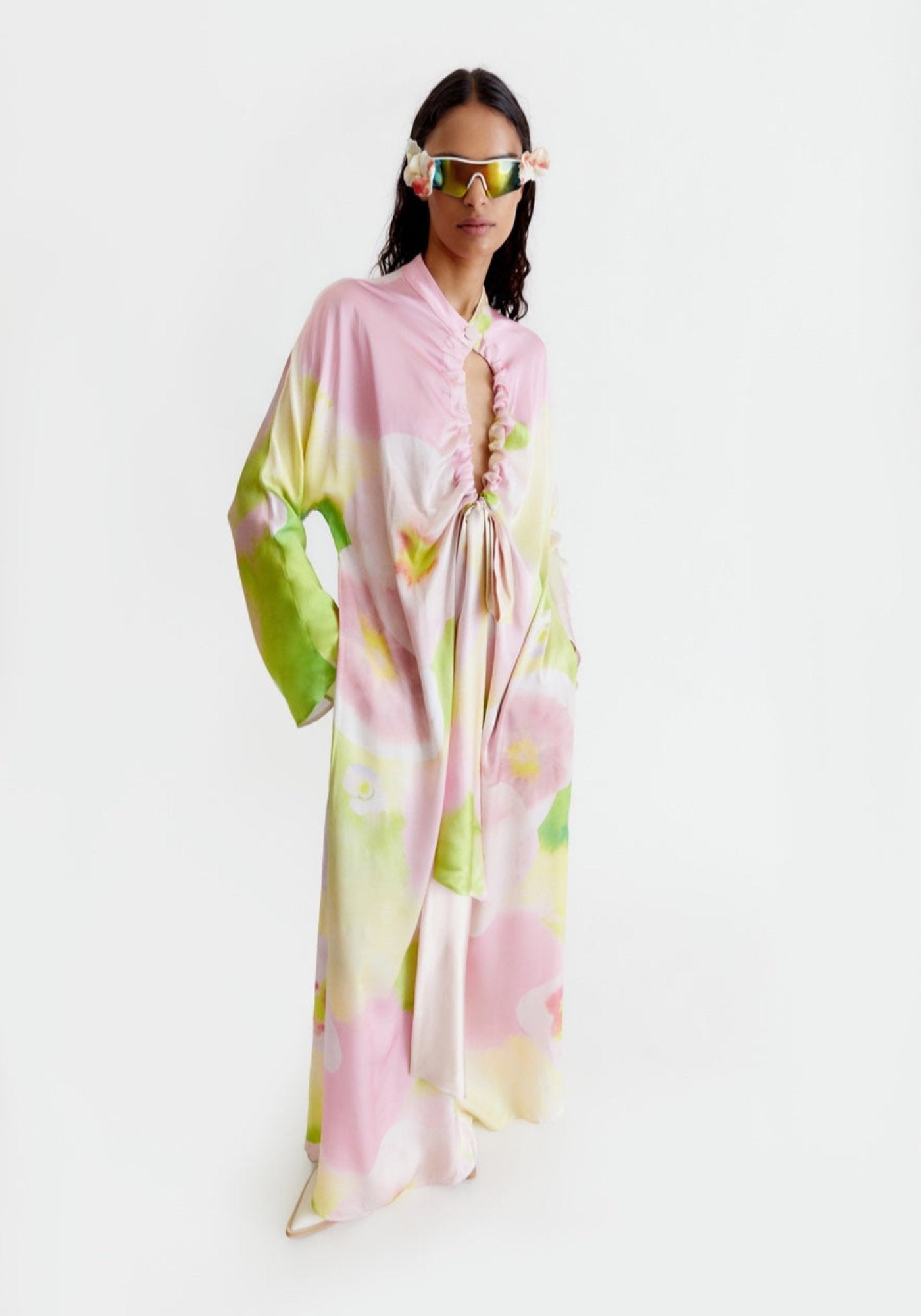 Flowerful silk maxi dress