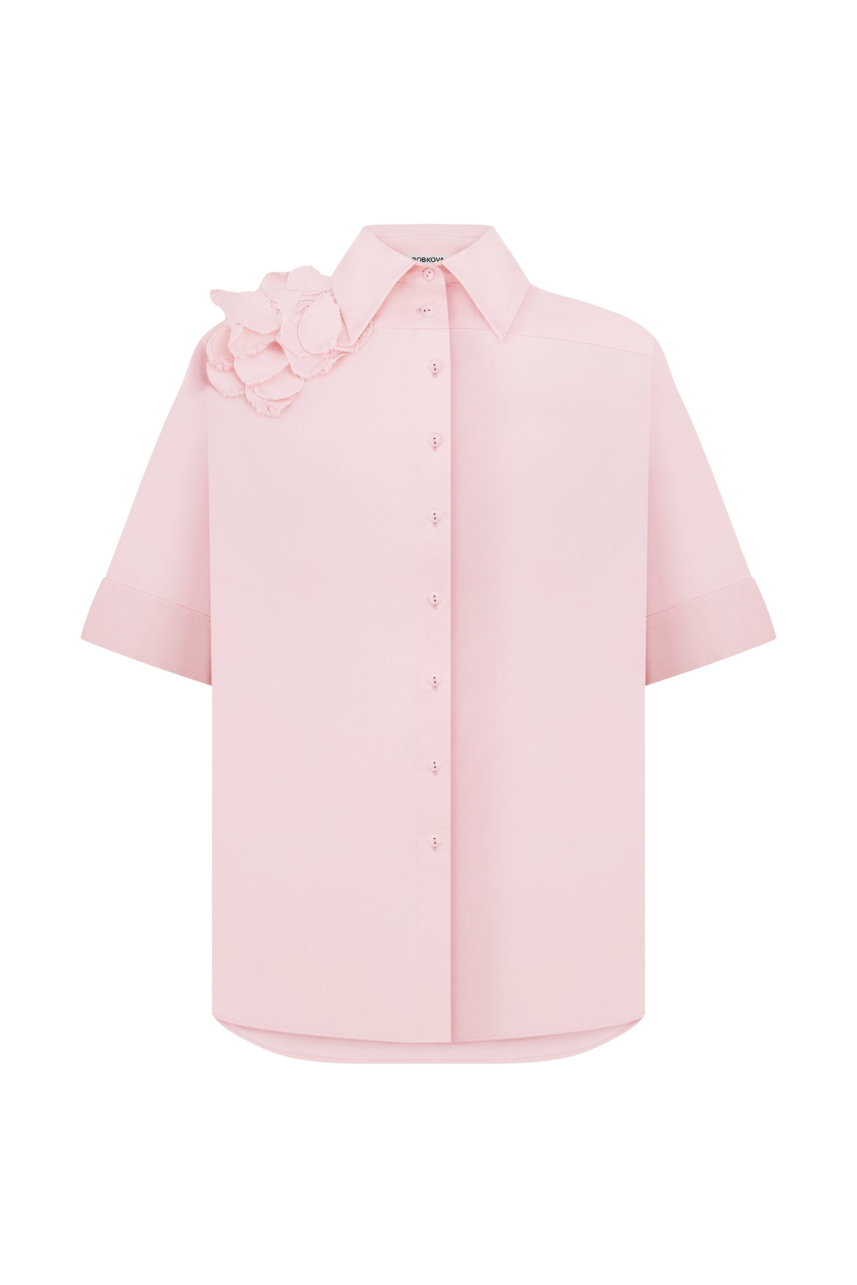 Pink shirt with handcrafted mallows