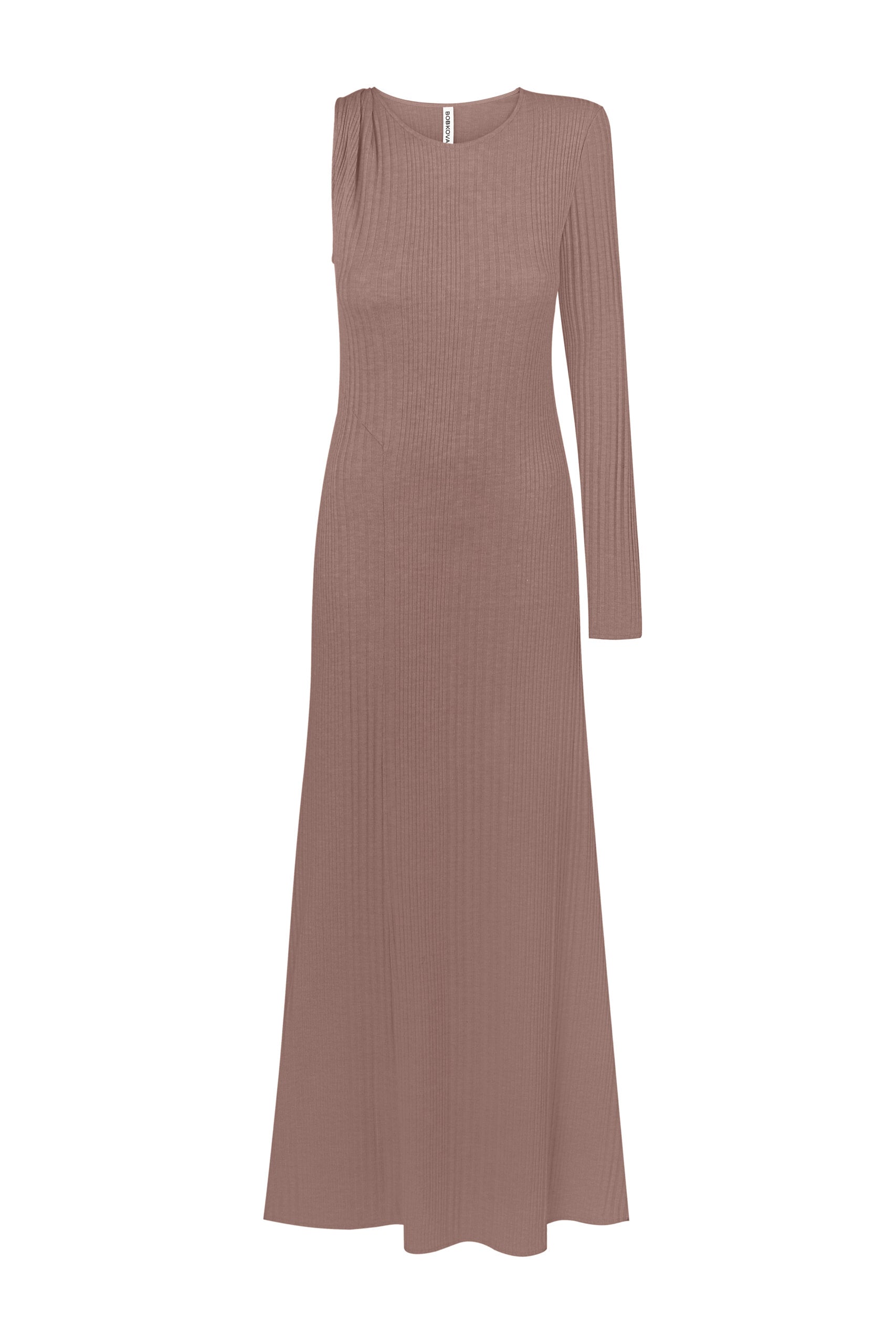 Brown one-shoulder dress