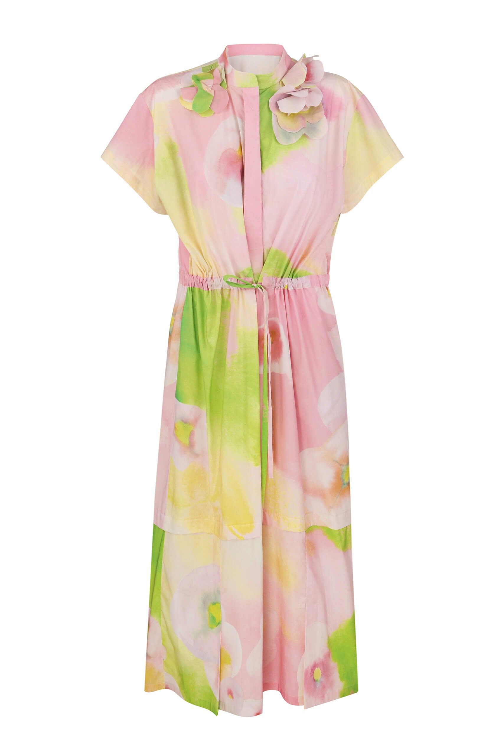 Flowerful cotton shirt-dress