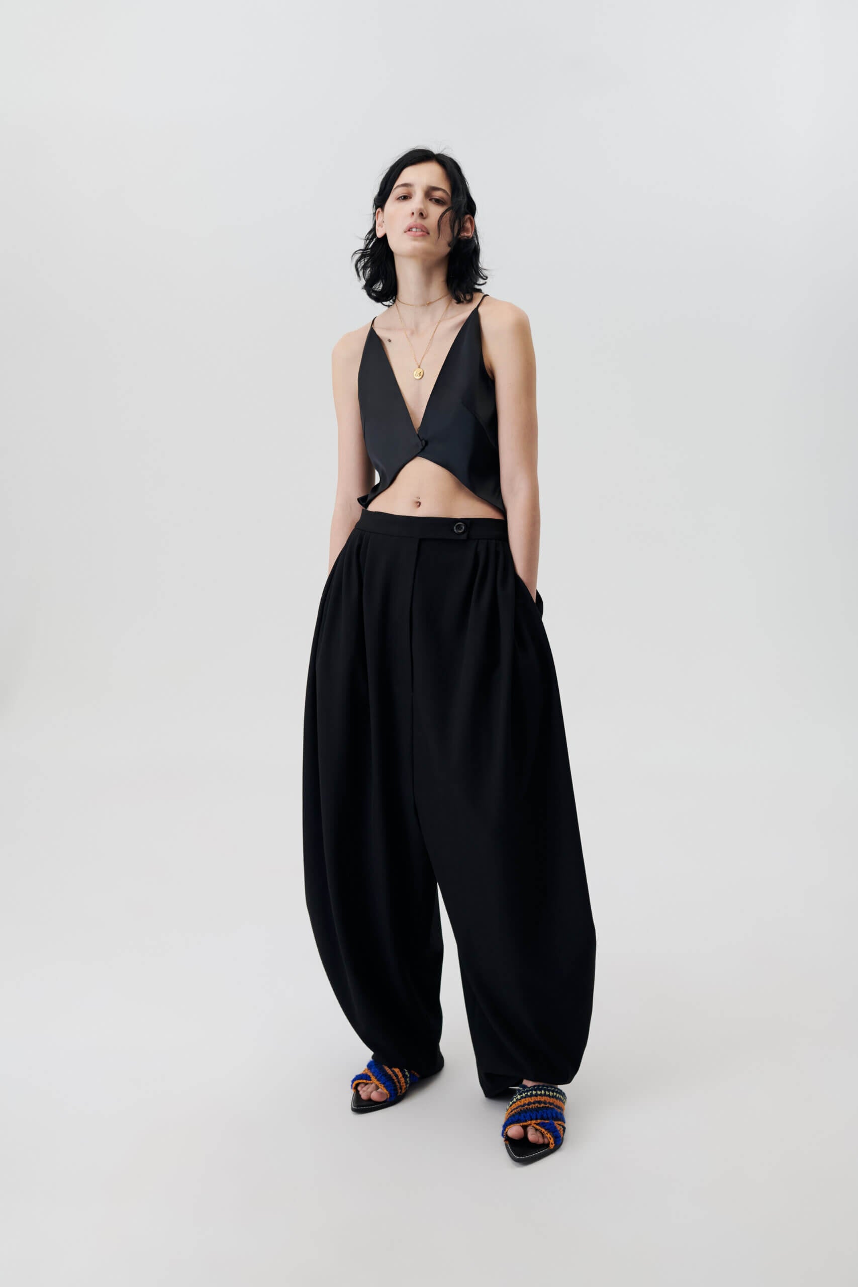 Black wide trousers